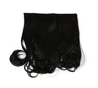 Pyugxab Extensiones de pelo con clip en la parte superior, sexy, medio , rizado sintético, color negro