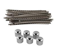 Pyugxab Juego de 24 cables para trastes de guitarra eléctrica acústica de 2,2 mm, color plateado y 6 pomos de volumen para guitarra eléctrica y bajo