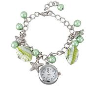 Pyugxab Lady Jewelry - Reloj de pulsera con cuentas redondas y flores, 9, verde