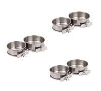 Pyugxab Paquete de 6 Tazas de AlimentacióN para Loros con Abrazadera Alimentadores de Agua de Acero Inoxidable Alimentador de Platos para CacatúA, Periquitos, Loro Perico, Guacamayo