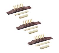 Pyugxab Pasadores de Puente de 18 Piezas/SillíN/Tuerca Puntos de Abulón para Guitarra Acústica - Rojo + Marrón Rojizo