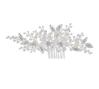 Pyugxab Peines para el pelo con perlas de cristal, horquilla, diseño floral, para novia, diadema, tiaras, joyería de boda, accesorios para declaración de novia