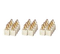 Pyugxab Pequeñas bolsas de regalo con asas de cinta, doradas, mini bolsas de regalo para cumpleaños, bodas, vacaciones de Navidad, graduación, baby shower, (puntos metálicos, 24 paquetes en suelto)