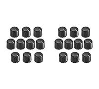 Pyugxab Perillas de Control de Potenciómetro de 20 Piezas para Perillas de Tono de Volumen de Guitarra Eléctrica Negro Tipo D 6 mm