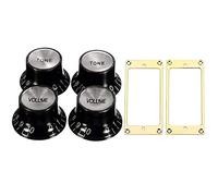 Pyugxab Pomos para guitarra, 2 volúmenes y 2 tonos, campana plateada y 2 piezas de metal plano, de para guitarra