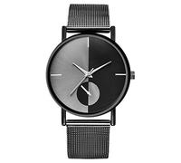 Pyugxab Reloj de pulsera unisex de cuarzo para mujer y niña, color rosa, negro