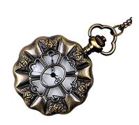 Pyugxab Retro Palace Wind - Reloj de bolsillo grande con diseño de hoja de , color , marrón