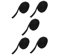 Pyugxab Rollo de cinta de nailon de 25 mm x 20 m, 5 unidades, para hacer manualidades, color negro