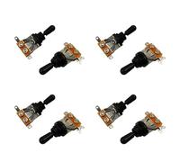 Pyugxab Selector de de Interruptor de Palanca de Guitarra Recta Corta Métrica de 3 Vías para Guitarra Eléctrica, Plateado y Negro (Paquete de 8)