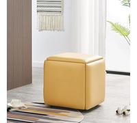 PYWJGZSX Taburete, Silla Cubo Nido 5 en 1 - Taburete Apilable con Reposapiés Plegable con Ruedas - Versátil Conjunto de Muebles de Salón Y Comedor con Asiento de Piel Sintética Pu/J/45 * 45 * 45Cm
