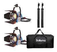 PYXEL 2 x 300W Película de Fresnel de Tungsteno Spotlight Iluminación Dimmer Kit con Bolsa Trípode Acolchada de Vídeo, Bombilla Halógena y Soporte de Iluminación