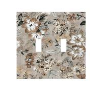 Pyxmyqiu Cubiertas decorativas para placa de interruptor, diseño floral vintage botánico, 2 bandas, doble palanca para interruptor de luz, placa de pared eléctrica, cubierta de toma de corriente