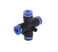 PZA4/6/8/10/12 Junta cruzada tubo de aire neumático plástico inserción rápida diámetro reductor 1 Uds(Pza-4)