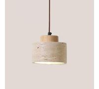 PZAOJAU Lámpara colgante de piedra moderna, cilindro, mini accesorio de iluminación colgante de mármol, lámpara colgante de techo de piedra natural, lámpara vintage de madera para comedor, cocina, isl