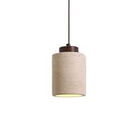 PZAOJAU Lámpara colgante de piedra moderna, cilindro, mini accesorio de iluminación colgante de mármol, lámpara colgante de techo de piedra natural, lámpara vintage de madera para comedor, cocina, isl