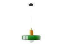 PZAOJAU Lámpara colgante de vidrio de leche verde Iluminación colgante de cocina grande vintage sobre la isla Lámpara colgante nórdica Lámpara moderna de mediados de siglo para mesa de comedor Dormito