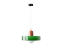 PZAOJAU Lámpara colgante de vidrio de leche verde Iluminación colgante de cocina grande vintage sobre la isla Lámpara colgante nórdica Lámpara moderna de mediados de siglo para mesa de comedor Dormito