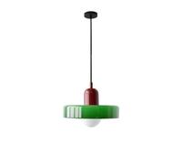 PZAOJAU Lámpara colgante de vidrio de leche verde Iluminación colgante de cocina grande vintage sobre la isla Lámpara colgante nórdica Lámpara moderna de mediados de siglo para mesa de comedor Dormito