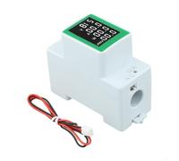 PZEM-008AC Medidor de electricidad digital con riel DIN para CA de 50 a 300 voltios y monitoreo de 0 a 100 amperios con almacenamiento de datos integrado (blanco)