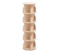PZEOB 3/3/4/5/6 Libro de Nivel Estante de Libros 360 ° BARATAL DE Madera SIDA Rota con Baffle Free Rotating Bookshelf Tower Space Saving Bookcase