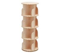 PZEOB 3/3/4/5/6 Libro de Nivel Estante de Libros 360 ° BARATAL DE Madera SIDA Rota con Baffle Free Rotating Bookshelf Tower Space Saving Bookcase