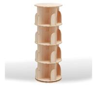 PZEOB 3/3/4/5/6 Libro de Nivel Estante de Libros 360 ° BARATAL DE Madera SIDA Rota con Baffle Free Rotating Bookshelf Tower Space Saving Bookcase