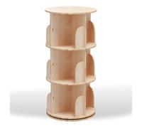 PZEOB 3/3/4/5/6 Libro de Nivel Estante de Libros 360 ° BARATAL DE Madera SIDA Rota con Baffle Free Rotating Bookshelf Tower Space Saving Bookcase