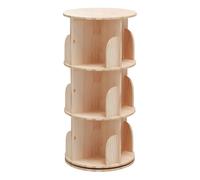 PZEOB 3/3/4/5/6 Libro de Nivel Estante de Libros 360 ° BARATAL DE Madera SIDA Rota con Baffle Free Rotating Bookshelf Tower Space Saving Bookcase