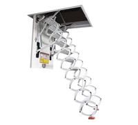 PZEOB Escalera eléctrica for Loft, Escalera de Acero al Carbono, Escalera desplegable for Techo, Carga de 500kg/1100 Lbs, Escalera telescópica Oculta for ático(80x120cm)