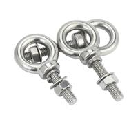 PZEOB Perno de ojo de anillo de 3 piezas, acero inoxidable 304, M3, M4, M5, M6, M8, tuerca de gancho de anillo, tornillos, elevación mecánica de hombro, tornillo de ojo de elevación seguro y robusto