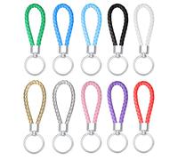pzihao 10 piezas llavero de cuero trenzado llavero coche llavero colgante multicolor, 10