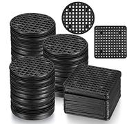pzihao 120 Piezas Almohadillas de Malla para Macetas, Almohadillas de Malla para Bonsai con Agujero, Rejilla Inferior de Maceta para Planta Jardín - Cuadrada y Redonda