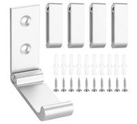 Pzihao 5 Ganchos Plegables de 90° Para Pared - Toallero, Perchero Para Cocina, Baño - Colgador de Chaquetas, Toallas, Llaves, Bolsos - Plateados