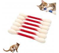 pziutdema 6 bastoncillos de algodón gigantes, hisopos de algodón gigantes, hierba gatera, juguetes interactivos para masticar gatos, entrenamiento dental, varillas para el cuidado dental (rojo)