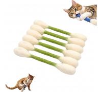 pziutdema 6 bastoncillos de algodón gigantes, hisopos de algodón gigantes, hierba gatera, juguetes interactivos, masticables para gatos, entrenamiento dental, varillas para el cuidado dental (verde)