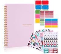 PZJFH - 1 agenda semanal, 11 pegatinas, A5 planificación semanal, planificar la lista de cosas para hacer la semana de seguimiento de hábitos (rosa)