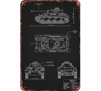 PzKpfw IV Ausf.G - Póster retro divertido de metal para decoración de pared del hogar al aire libre, 8 x 12 pulgadas