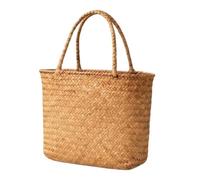 Pzmjwkyn Straw Beach Tote, Rustic Boho Shoulder Bag, Natural Woven Handbag