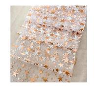 PZOFERLIN Bandera de Mesa Camino de Mesa con Estrella metálica Brillante, Multicolor, 28 cm x (275-500) cm, Paquete de 6(Rose Gold,28cmx500cm)