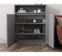 PZOFERLIN Cubierta para radiador con Cuerpo de Fibra Heating Cabinet Shelf 2 Doors Multicolor Multiple Sizes For Living Room Bedroom Bathroom(Grey,L80*H100*T20cm)