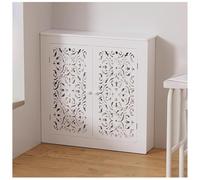 PZOFERLIN Cubierta para radiador con Cuerpo de Fibra Radiator Cover Storage Cabinet with 2 Doors Louvered Grill Multiple Sizes For Home Living Room Bedroom Bathroom(L80*H70*T20cm)