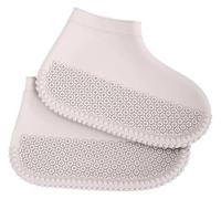 PZOFERLIN Cubrezapatos para días de lluvia Cubrezapatos Reutilizables Impermeables de Silicona Antideslizantes Gris Blanco M/L Pack de 3 pares(L)
