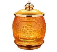 PZOFERLIN Cuenco budista para ofrendas Copa de agua sagrada budista de 11,6 x 8,7 cm con la imagen de Guanyin Bodhisattva y los Ocho Budas Auspiciosos de la Riqueza.
