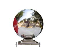 PZOFERLIN Esfera Decorativa de Acero Inoxidable Bola de Acero Inoxidable for jardín, Multicolor, Varios tamaños, con Base(Silver,350mm)