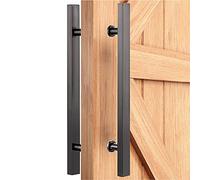 PZOFERLIN Manilla para puerta de ducha de doble cara Manija de puerta corrediza de acero inoxidable for puertas de madera y vidrio, multicolor, 50-150 cm(Black,80cm)