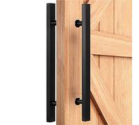 PZOFERLIN Manilla para puerta de ducha de doble cara Manija de puerta corrediza de acero inoxidable for puertas de madera y vidrio, multicolor, 50-150 cm(Matte Black,80cm)