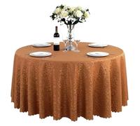 PZOFERLIN Mantel de Mesa Mantel Redondo del Banquete de Boda del Hotel del Telar jacquar del poliéster el 180-320cm Multicolor(Coffee,300cm)