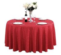 PZOFERLIN Mantel de Mesa Mantel Redondo del Banquete de Boda del Hotel del Telar jacquar del poliéster el 180-320cm Multicolor(Red,200cm)