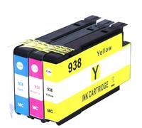 PZPSEQGM 938xl 938 Cartucho de Tinta Compatible con OfficeJet Pro 9110b 9120 9130 9720 9730 Cartucho de reemplazo de impresoras(1SET C M Y)