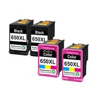 PZPSEQGM Cartucho de inyección de Tinta de Color remanufacturado 650xl Compatible con 650 para Deskjet Ink Advantage 1015 4645 Impresoras(Hp650xl 2bk 2c)